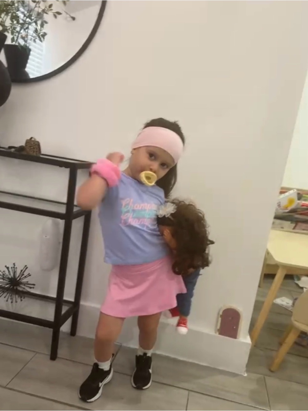 Girl   Outfit Set in Purple & Pink